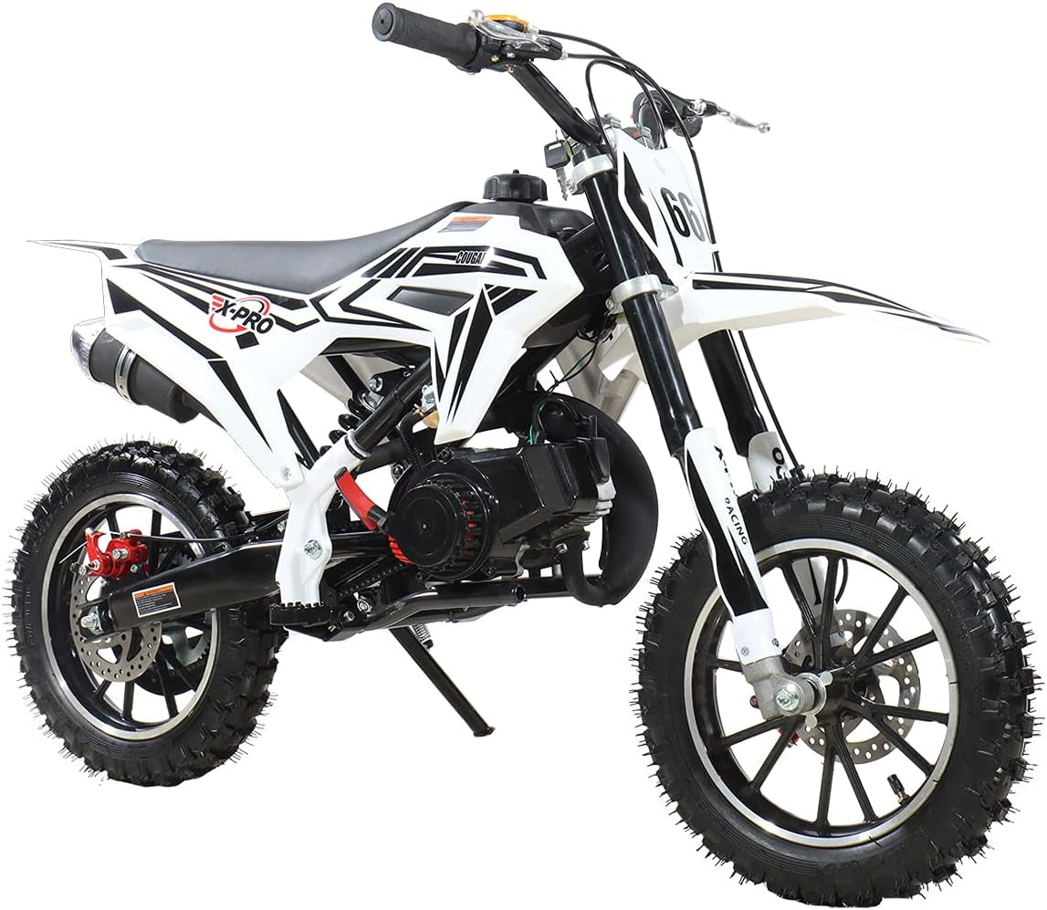 50Cc Dirt Bike Gas Dirt Bike Pit Bikes Dirt Pitbike with Gloves, Goggle and Face Mask(Black)