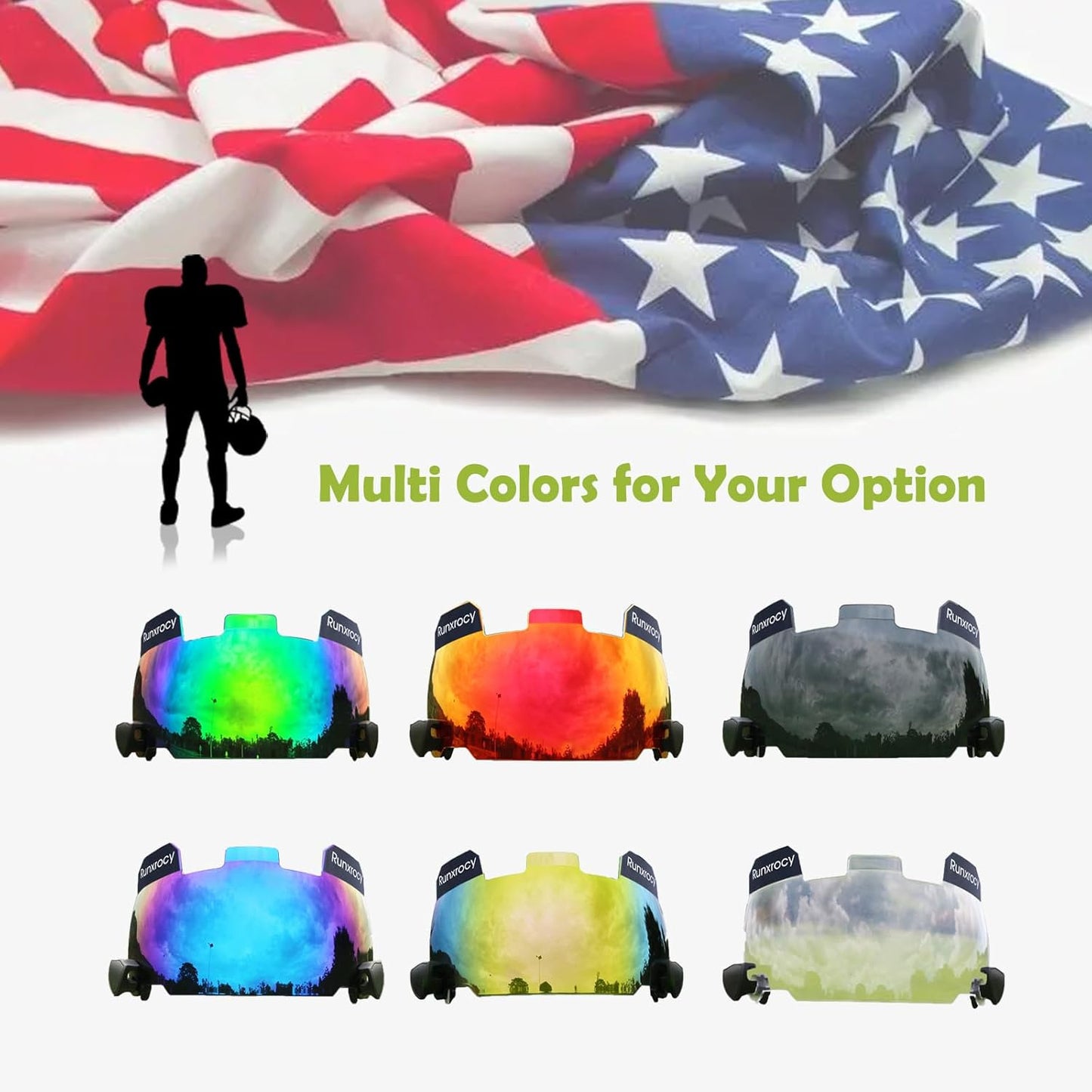 Football Visor for Helmet Football Visor Eye Shield Universal Fit Outdoor Sports Protective Eye Shield for Helmet Include with Visor Clips