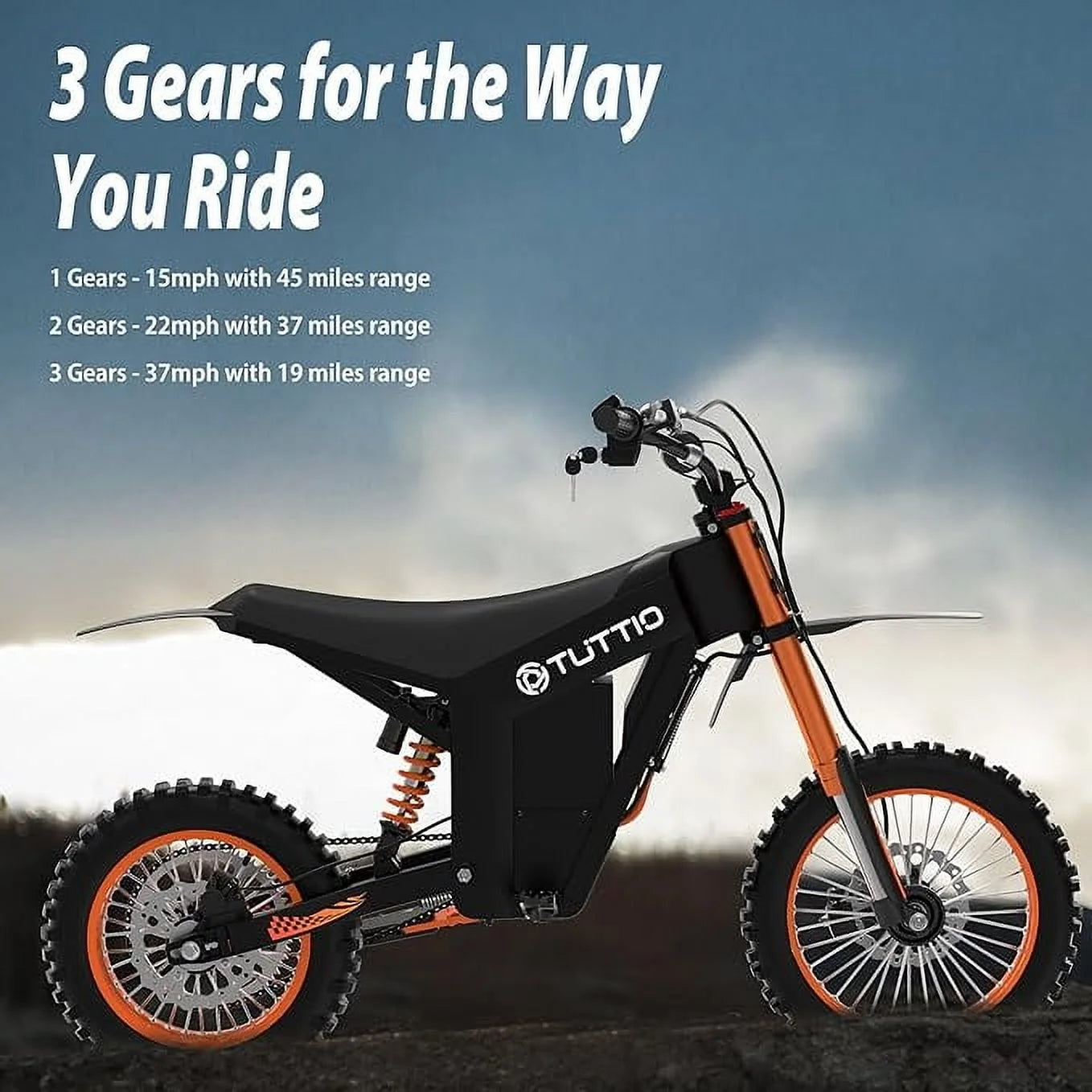 Soleil01 Electric Dirt Bike for Adults,2000W Motor,48V 21Ah Battery, 200N.M High Torque,Max 37Mph,All Terrain Motorized Dirt Bikes