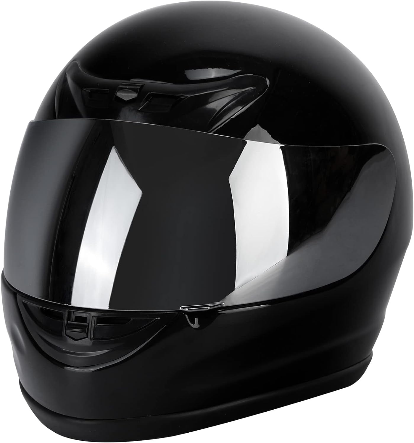 DOT Adult Motorcycle Flip up Full Face Helmet Street Dirt Bike ATV Helmets (Black Mirror Shield, Medium)