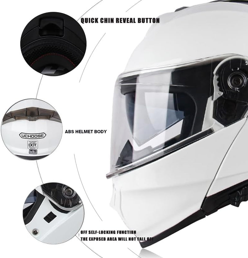 Modular Motorcycle Helmets Dual Visor DOT Flip up Full Face Street Dirt Bike ATV Off-Road Motocross Helmet