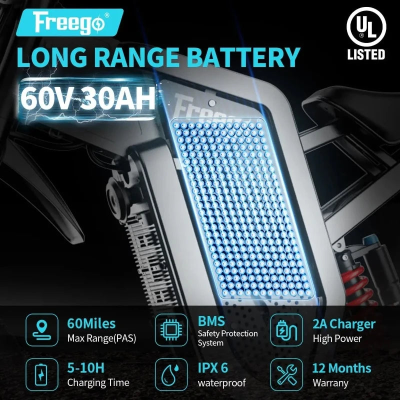 X2 Electric Motorcycles 6000W Brushless Gearless Motors 60V30AH Lithium Battery Speed 85Kmh Adult off Road Ebike