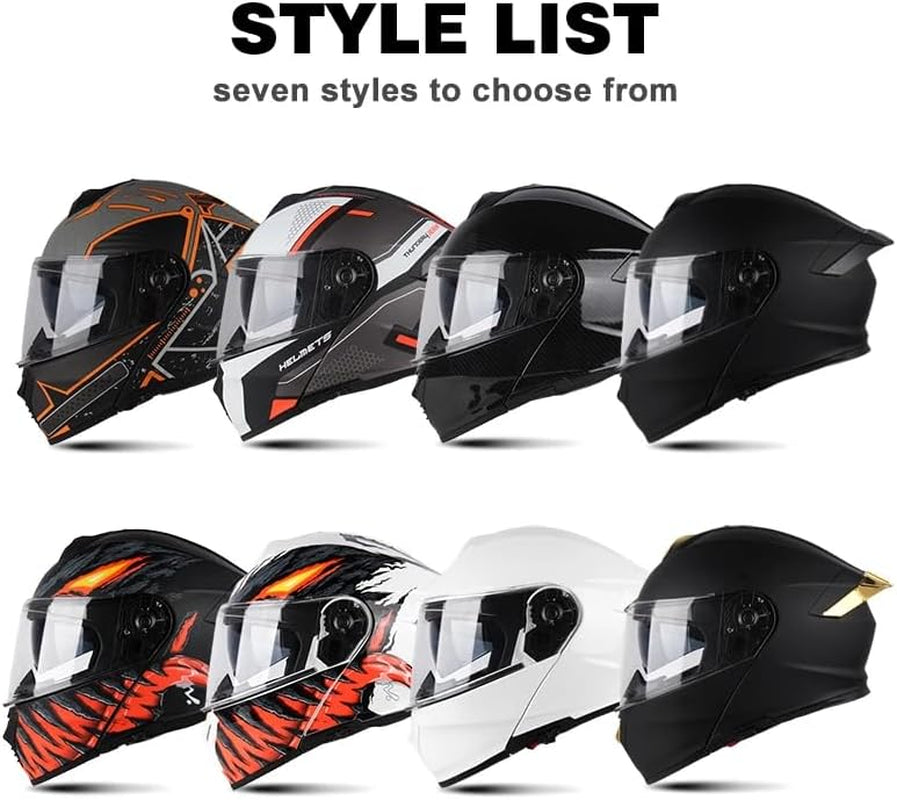 Modular Motorcycle Helmets Dual Visor DOT Flip up Full Face Street Dirt Bike ATV Off-Road Motocross Helmet