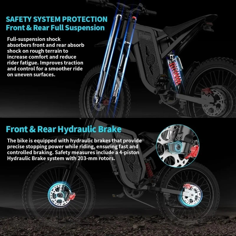 X2 Electric Motorcycles 6000W Brushless Gearless Motors 60V30AH Lithium Battery Speed 85Kmh Adult off Road Ebike