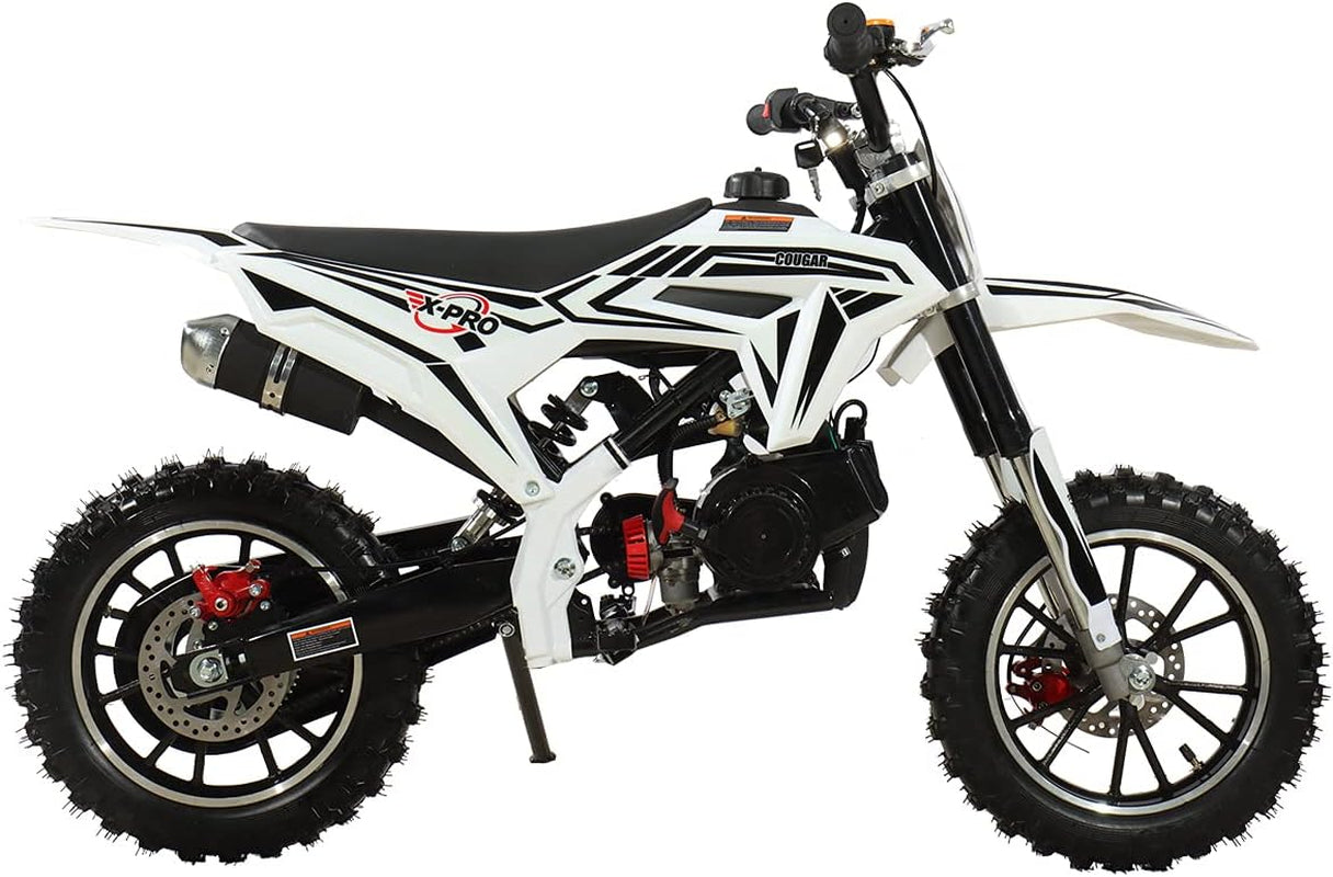 50Cc Dirt Bike Gas Dirt Bike Pit Bikes Dirt Pitbike with Gloves, Goggle and Face Mask(Black)