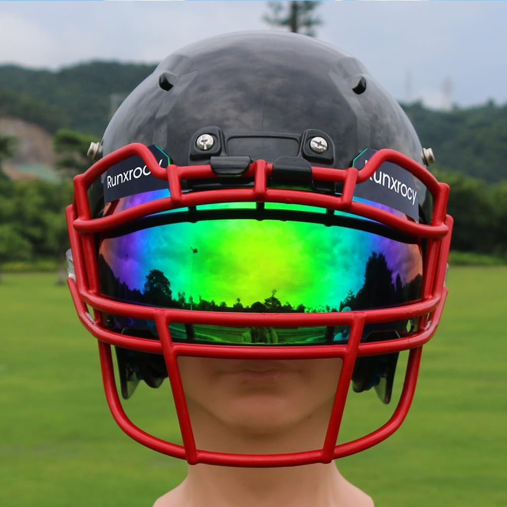 Football Visor for Helmet Football Visor Eye Shield Universal Fit Outdoor Sports Protective Eye Shield for Helmet Include with Visor Clips