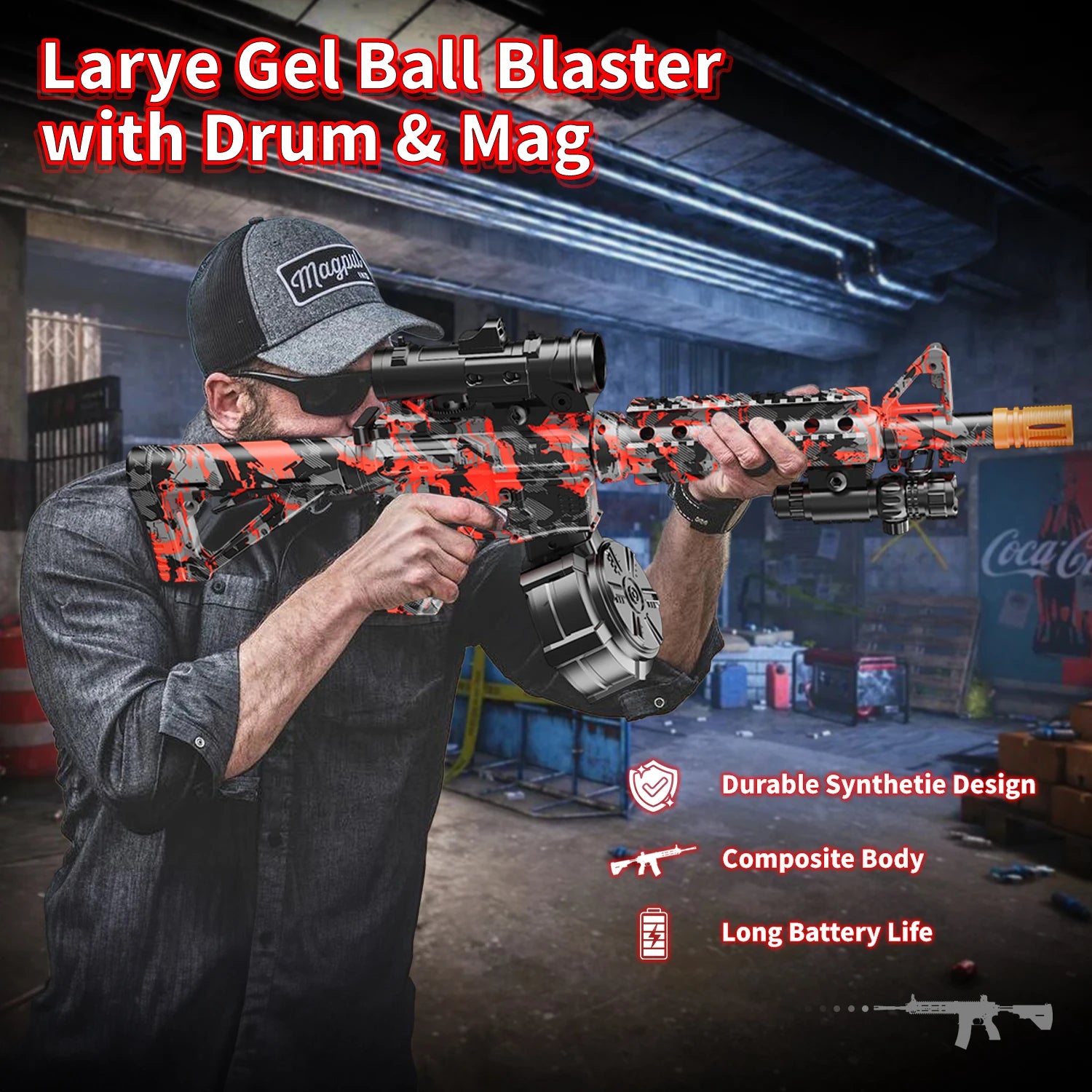 Blaster with Drum, Automatic Dual Mode Blaster, for Outdoor Activities -Perfect for Outdoor Team Games & Christmas Gifts