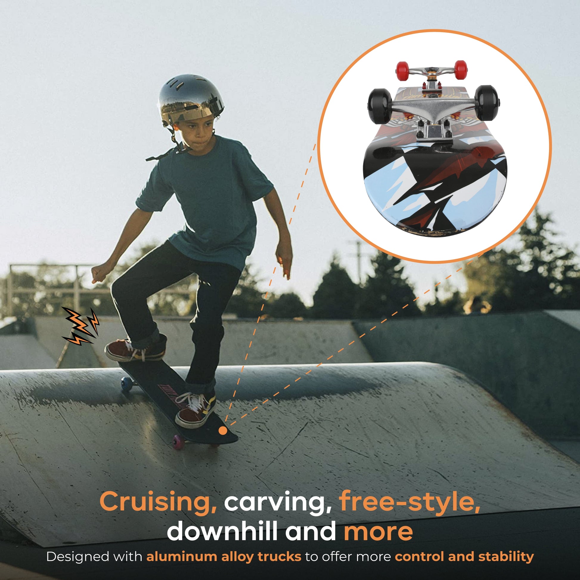 31" Standard Popsicle Hawk Engine Metallic Complete Skateboard, 50 Mm Wheels