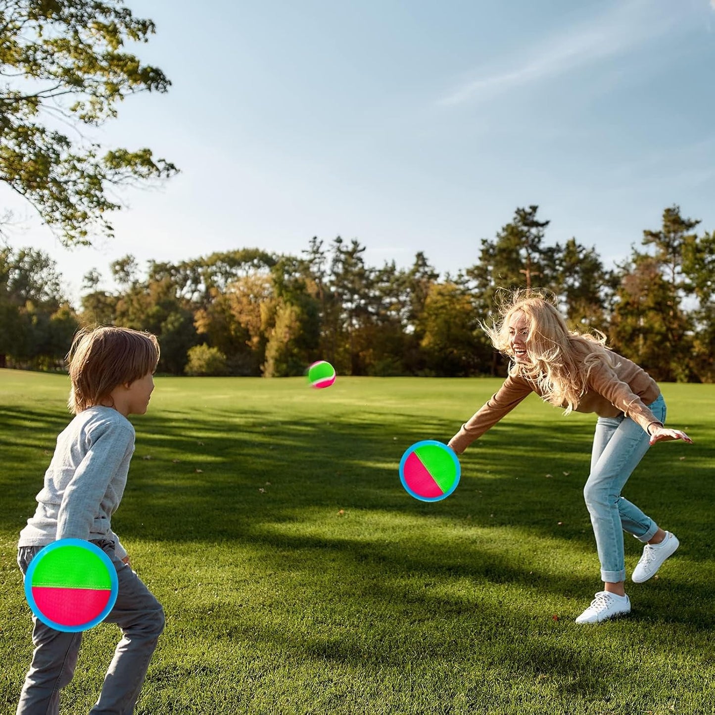 Toss and Catch Ball Set Beach Pool Toys for Kids Toddler Classic Outdoor Yard Camping Games Toys for 3 4 5 6 7 8 Year Old Boys Girls Birthday Gift