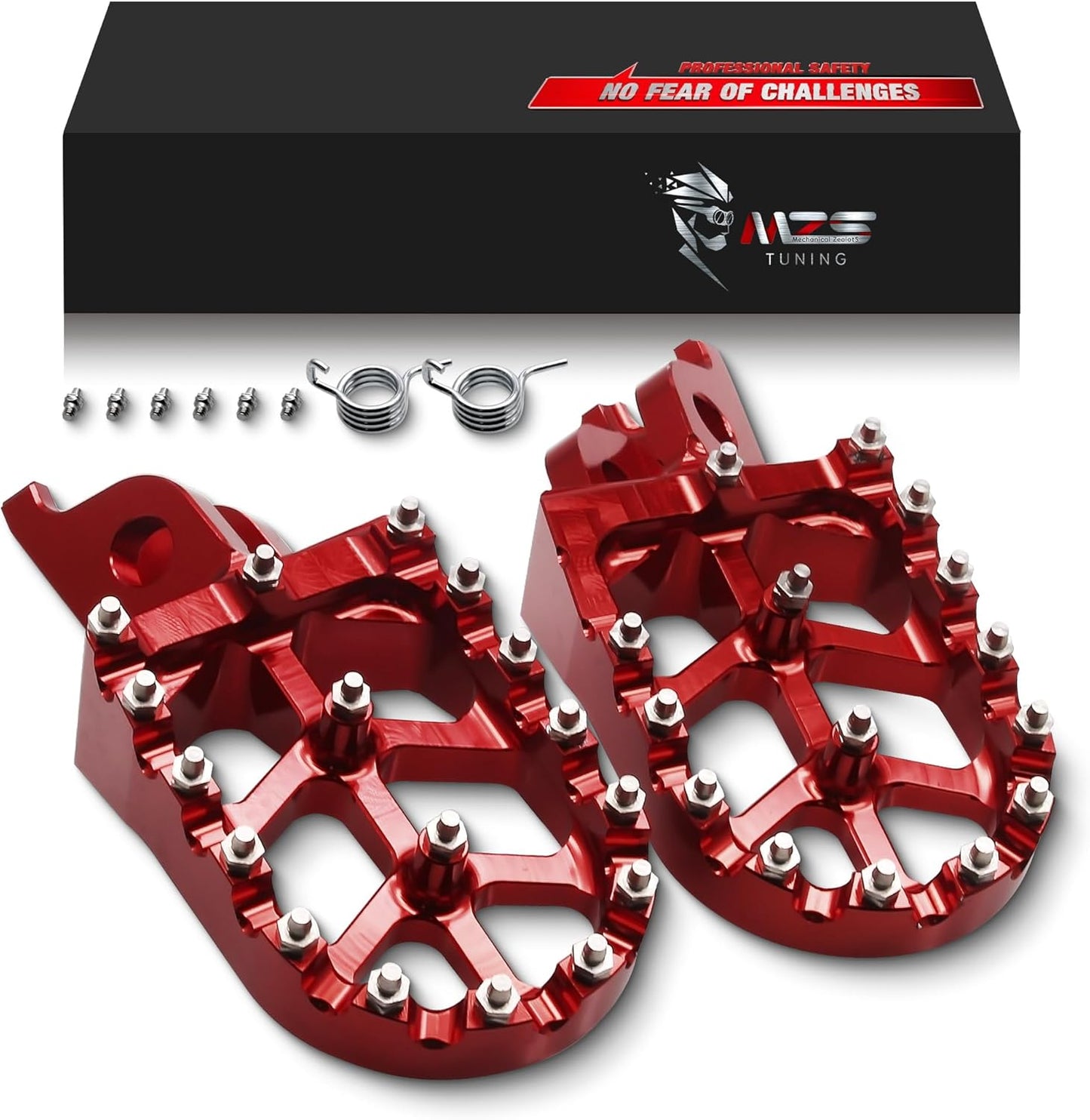 Dirt Bike Foot Pegs, CNC Motocross Footpeg MX Footrest Rest Pedal Red Compatible with CR125 CR250 CRF150R CRF250L CRF250R CRF250RALLY CRF250X CRF300L CRF450R CRF450RX CRF450X CRF450L CRF1000L