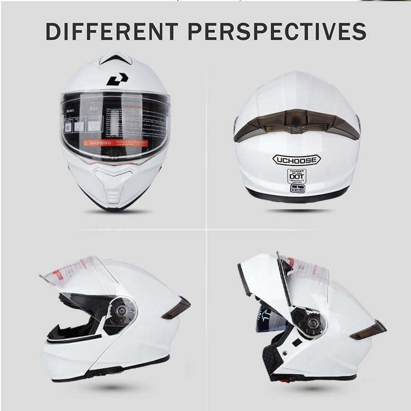 Modular Motorcycle Helmets Dual Visor DOT Flip up Full Face Street Dirt Bike ATV Off-Road Motocross Helmet