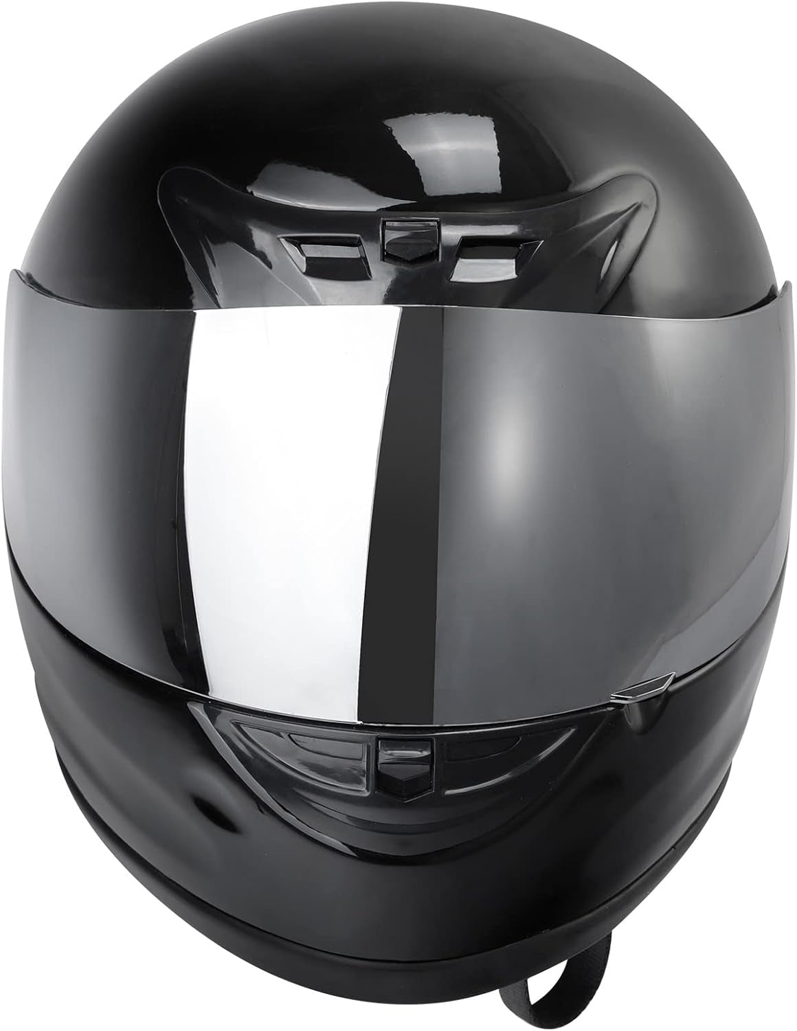 DOT Adult Motorcycle Flip up Full Face Helmet Street Dirt Bike ATV Helmets (Black Mirror Shield, Medium)