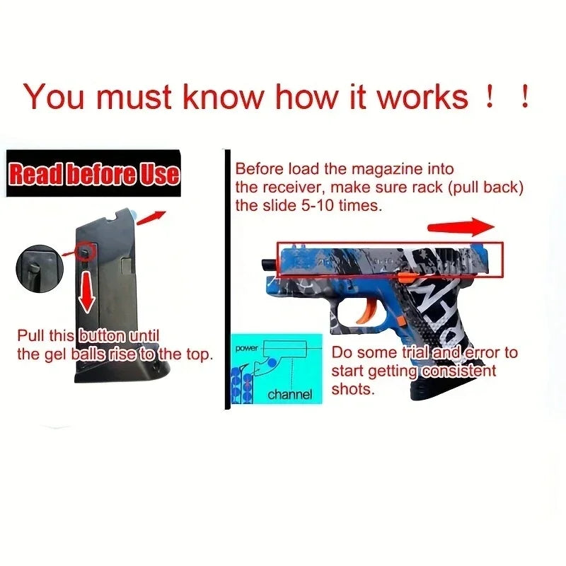 Manual Gel Ball Blaster, without Charge, Shooting Toy ,Suitable for Backyard Fun and Outdoor Team Shooting Games