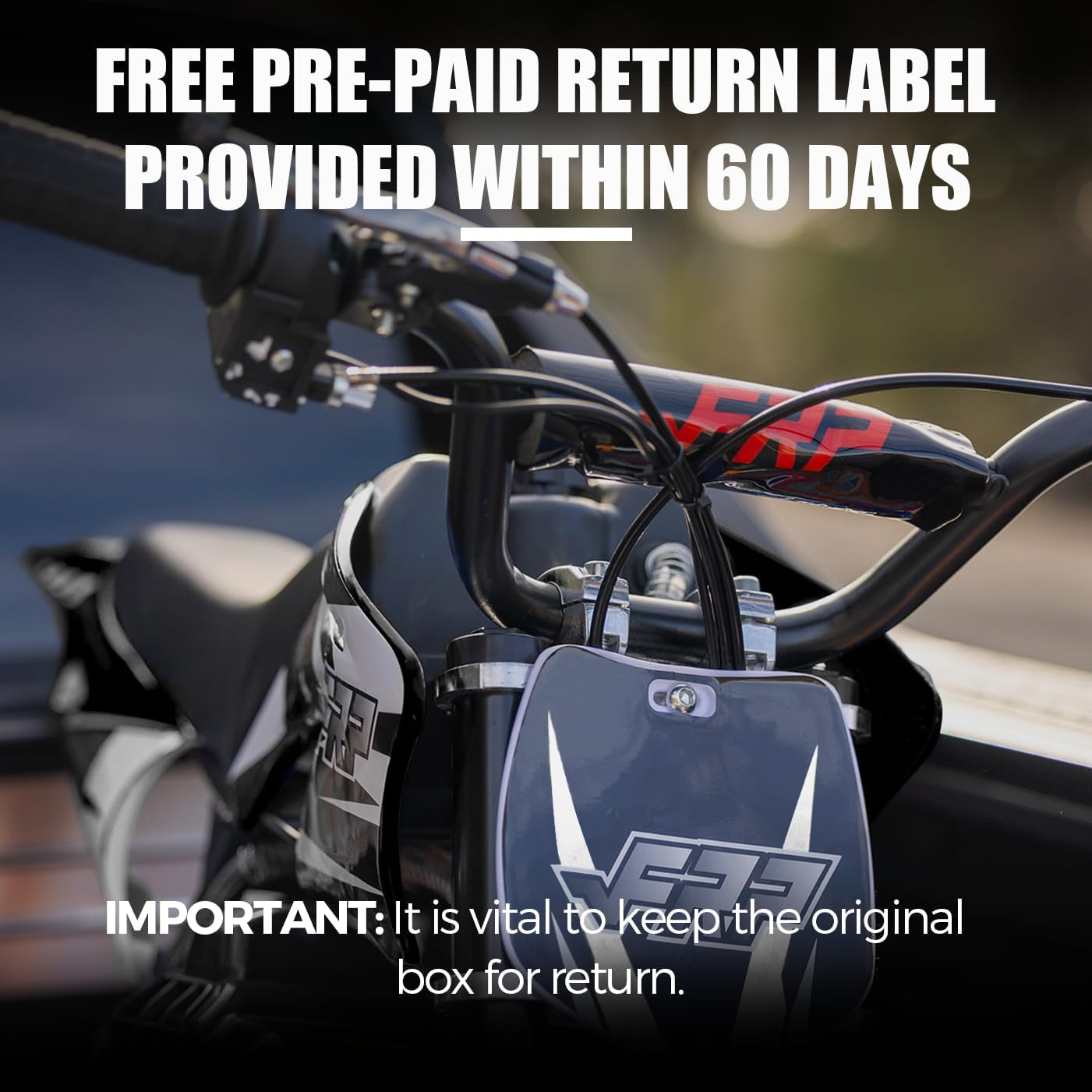 DB001 50CC 2 Stroke Mini Dirt Bike, off Road up to 20Mph, EPA Approved Dirt Bike W/Rear Suspension, Kill Switch, Disc Brakes, Max Load 160Lbs (Black)