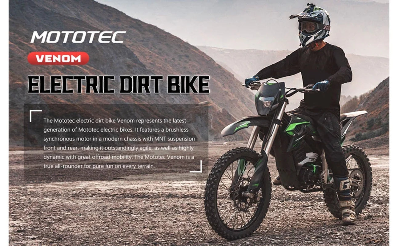 Venom 72V 12000W Electric Dirt Bike White