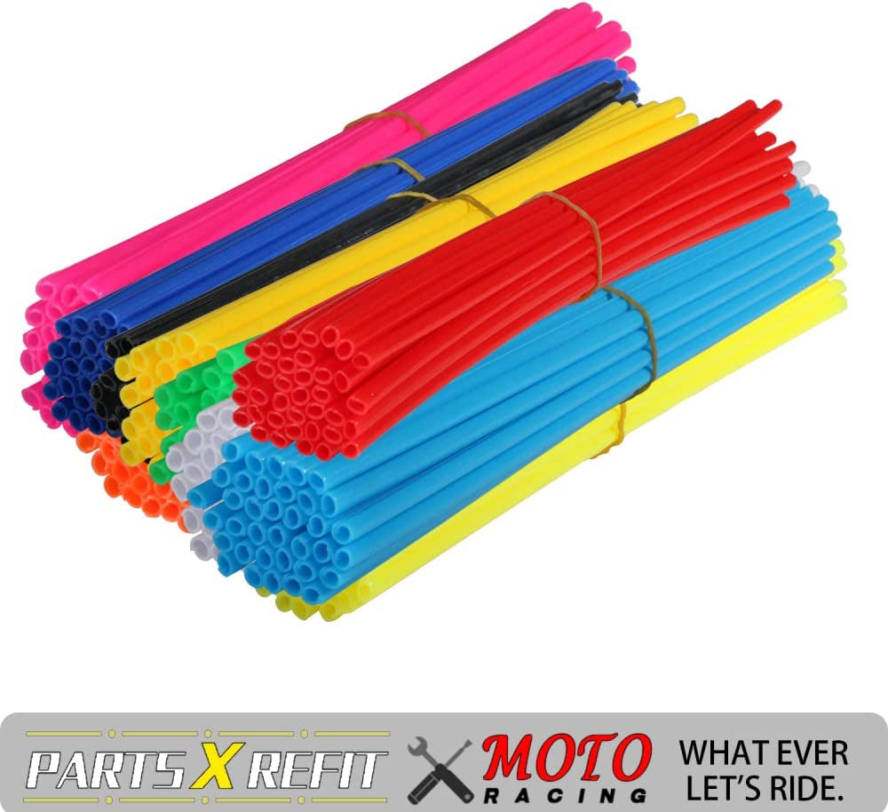 Spoke Skins,72 PCS Motorcycle Spoke Covers Wraps Protector for 19-21 Inch Wheel Rim YZ85 YZ125 YZ250F YZ450F WR250F WR125 TC50 TC125 TC250 FE250 Dirt Pit Bike Blue