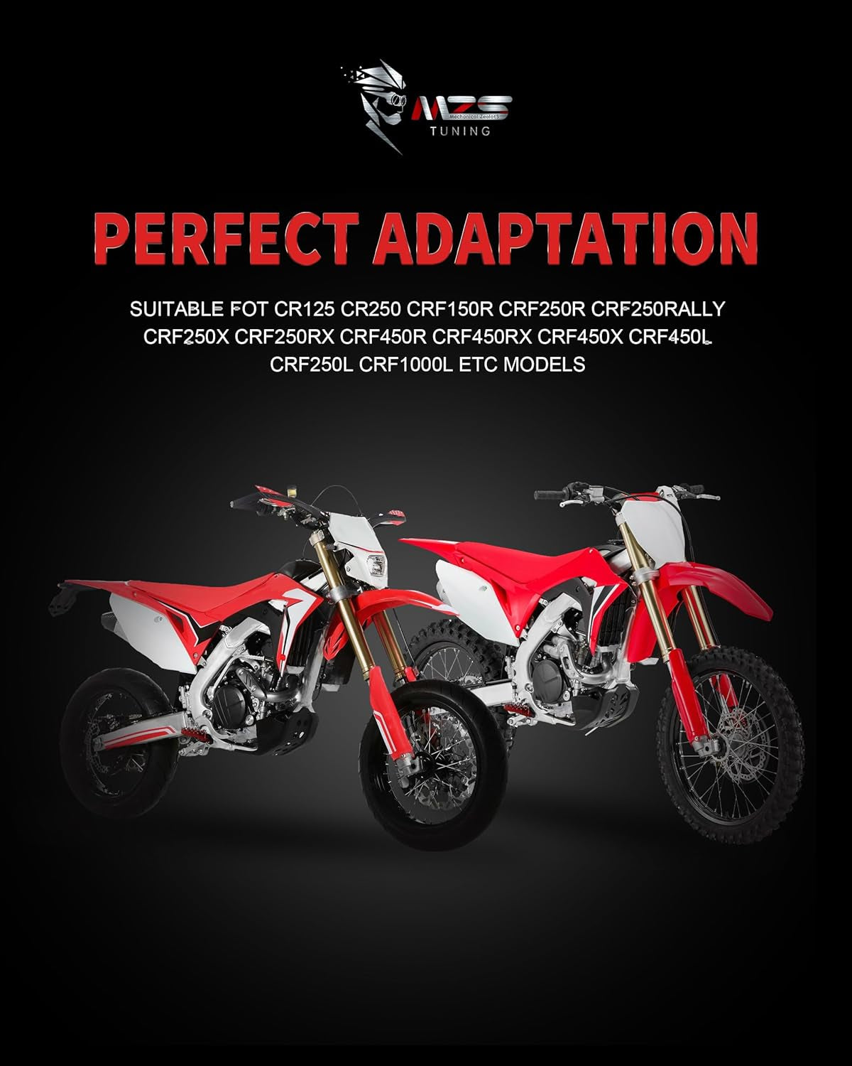 Dirt Bike Foot Pegs, CNC Motocross Footpeg MX Footrest Rest Pedal Red Compatible with CR125 CR250 CRF150R CRF250L CRF250R CRF250RALLY CRF250X CRF300L CRF450R CRF450RX CRF450X CRF450L CRF1000L