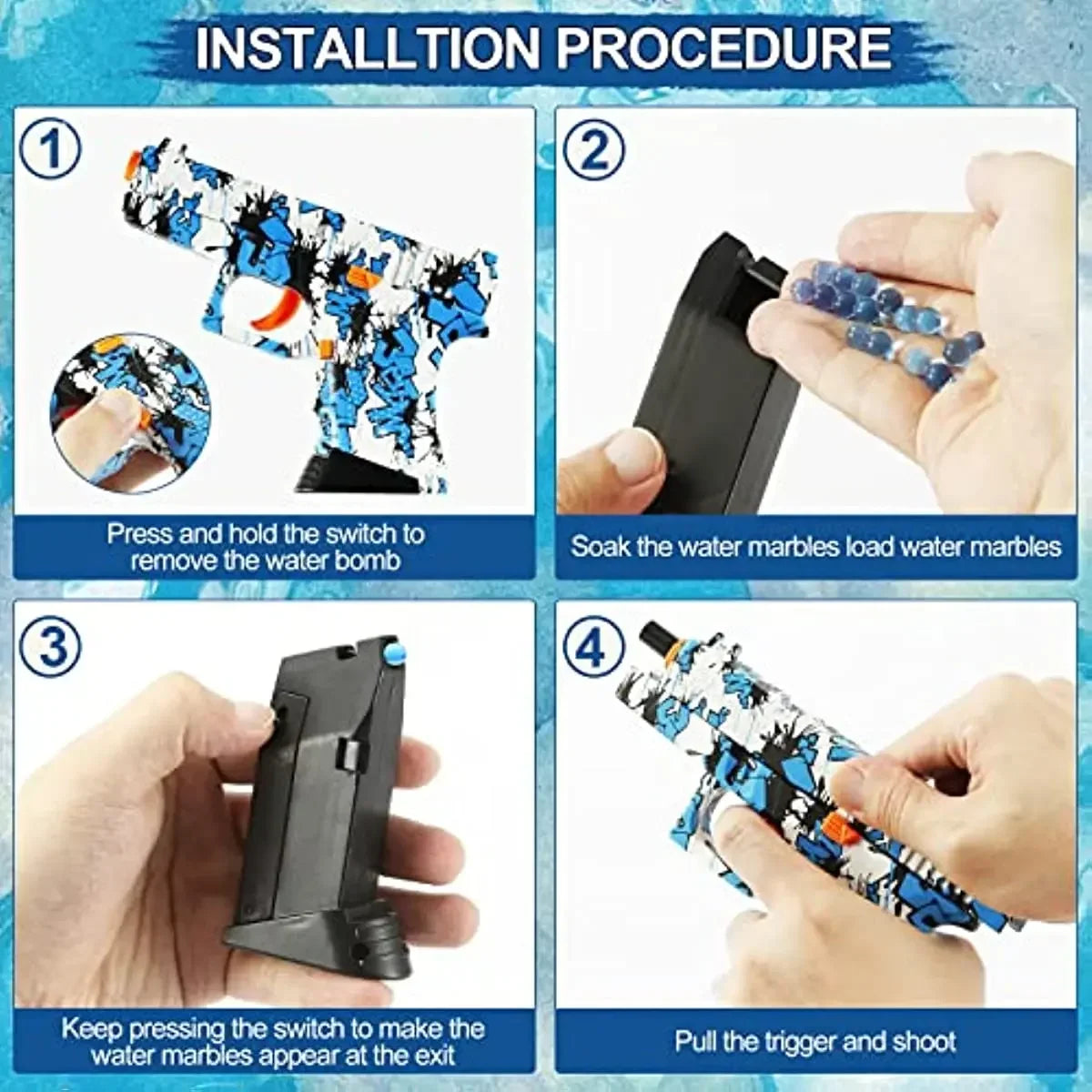 Manual Gel Ball Blaster, without Charge, Shooting Toy ,Suitable for Backyard Fun and Outdoor Team Shooting Games